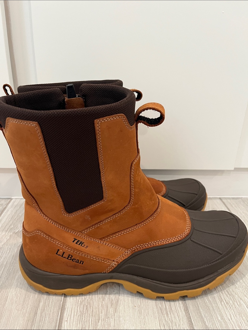 L.L. Bean Storm Chaser Chelsea Tek 2.5 Men's Tan/ Brown Waterproof Winter Boots